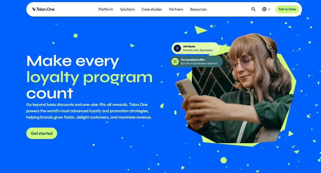Talon.One homepage: Make every loyalty program count
