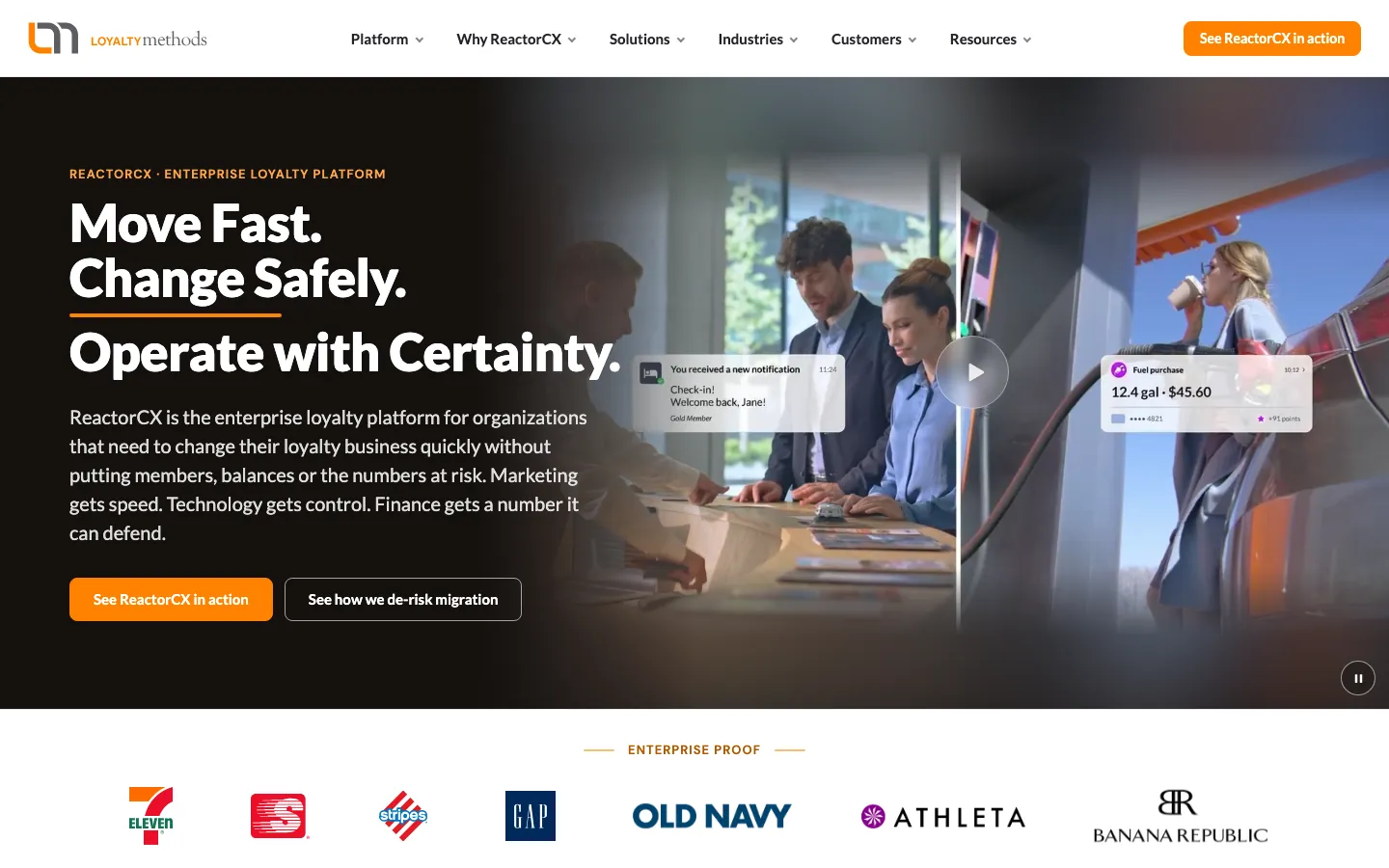 Loyalty Methods homepage: Move Fast. Change Safely. Operate with Certainty.