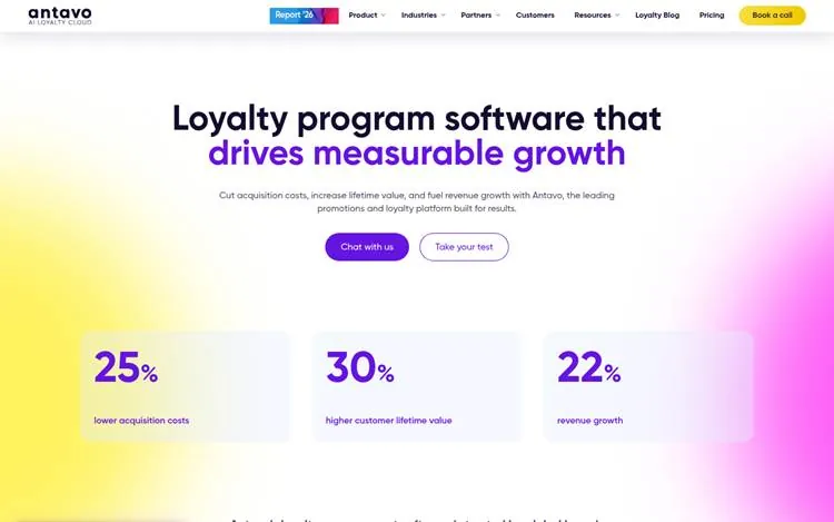 Antavo homepage: loyalty program software that drives measurable growth