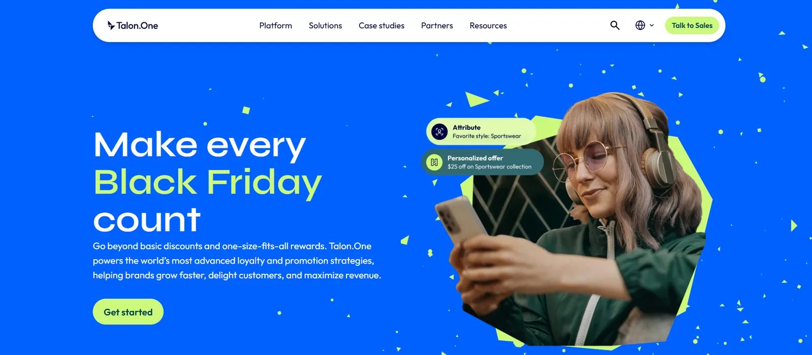 Talon.One homepage: Make every Black Friday count