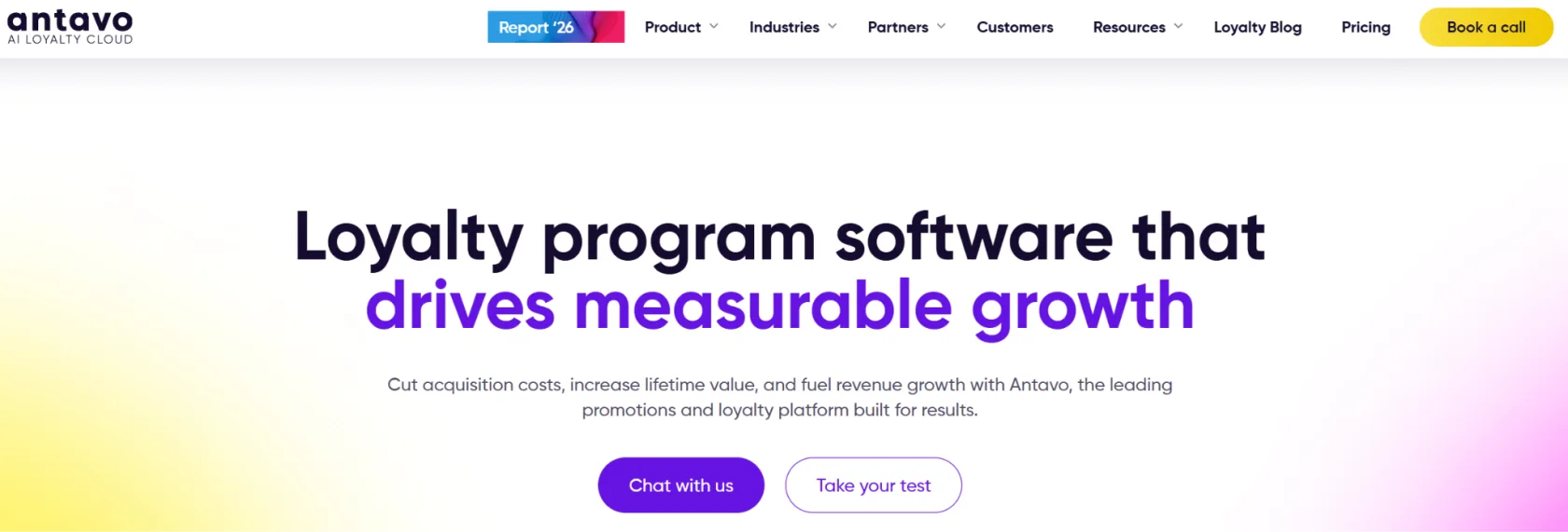 Antavo AI Loyalty Cloud homepage: Loyalty program software that drives measurable growth